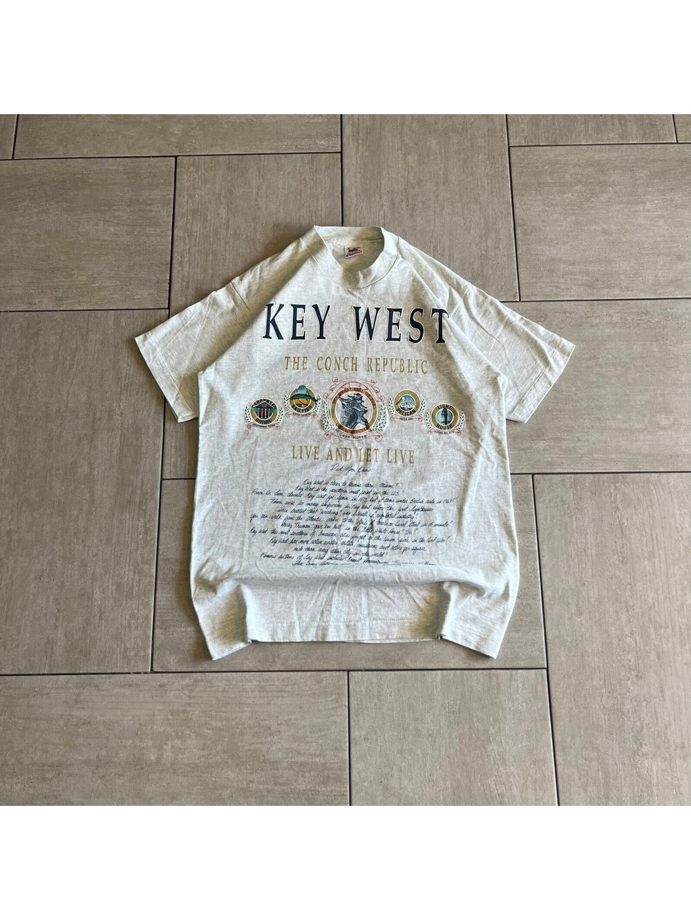 Vintage Fruit of the Loom Key West Graphic Tee Medium Casual Shirt